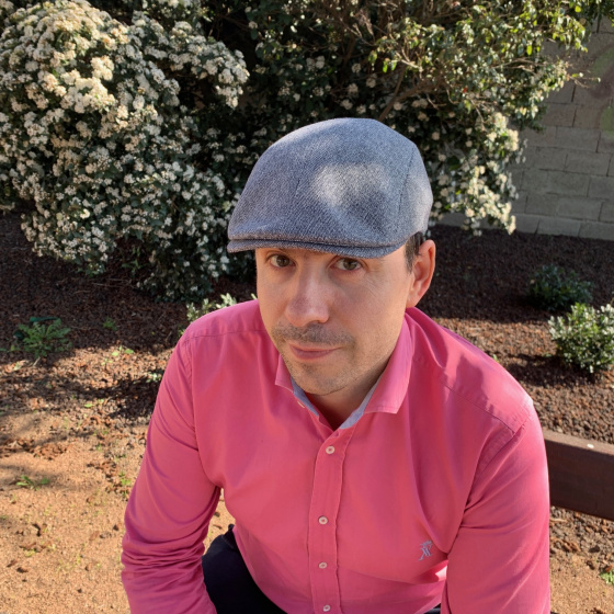 Flat cap for men Daffy Light Grey in Silk - Traclet