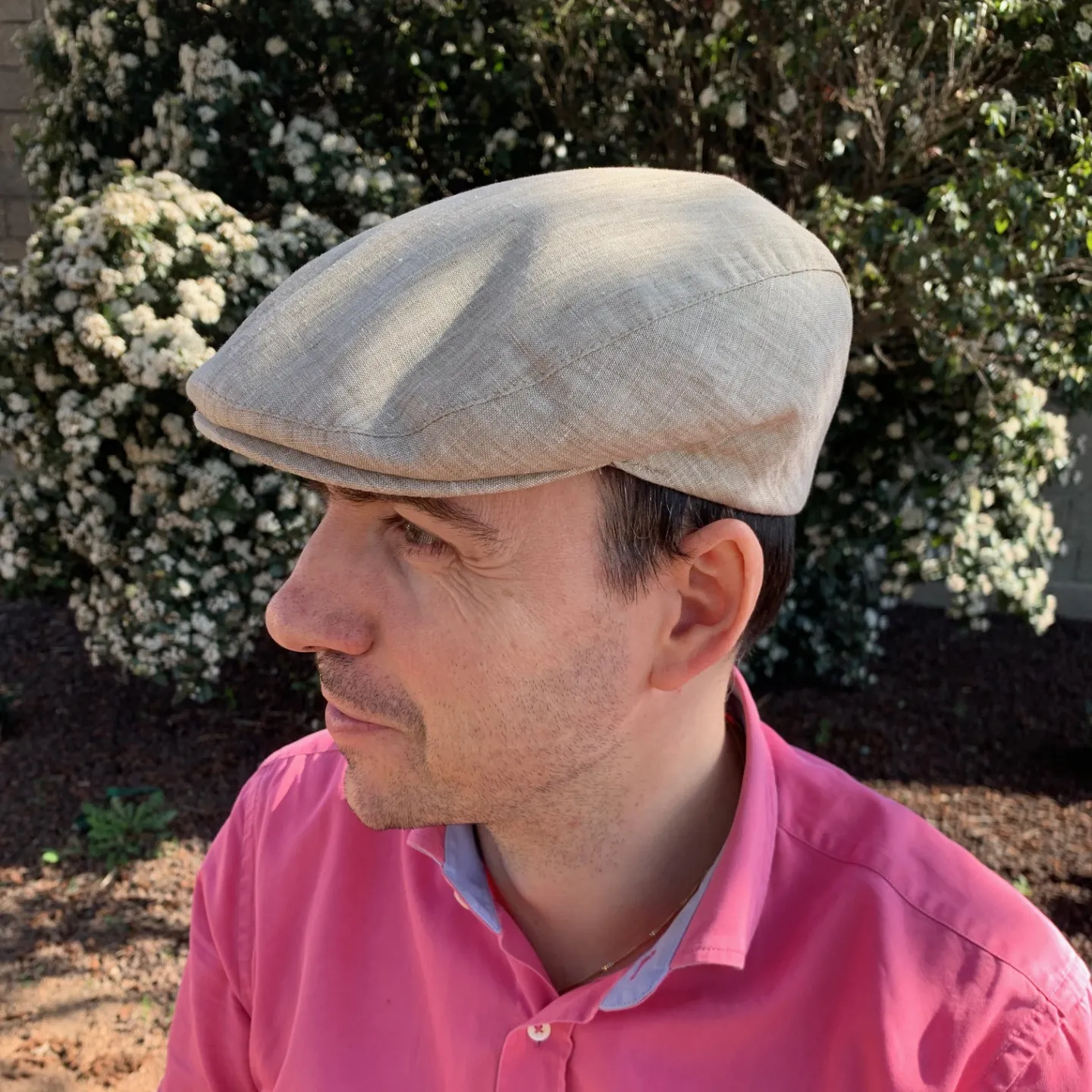 Boston Linen Flat Cap Beige - Traclet