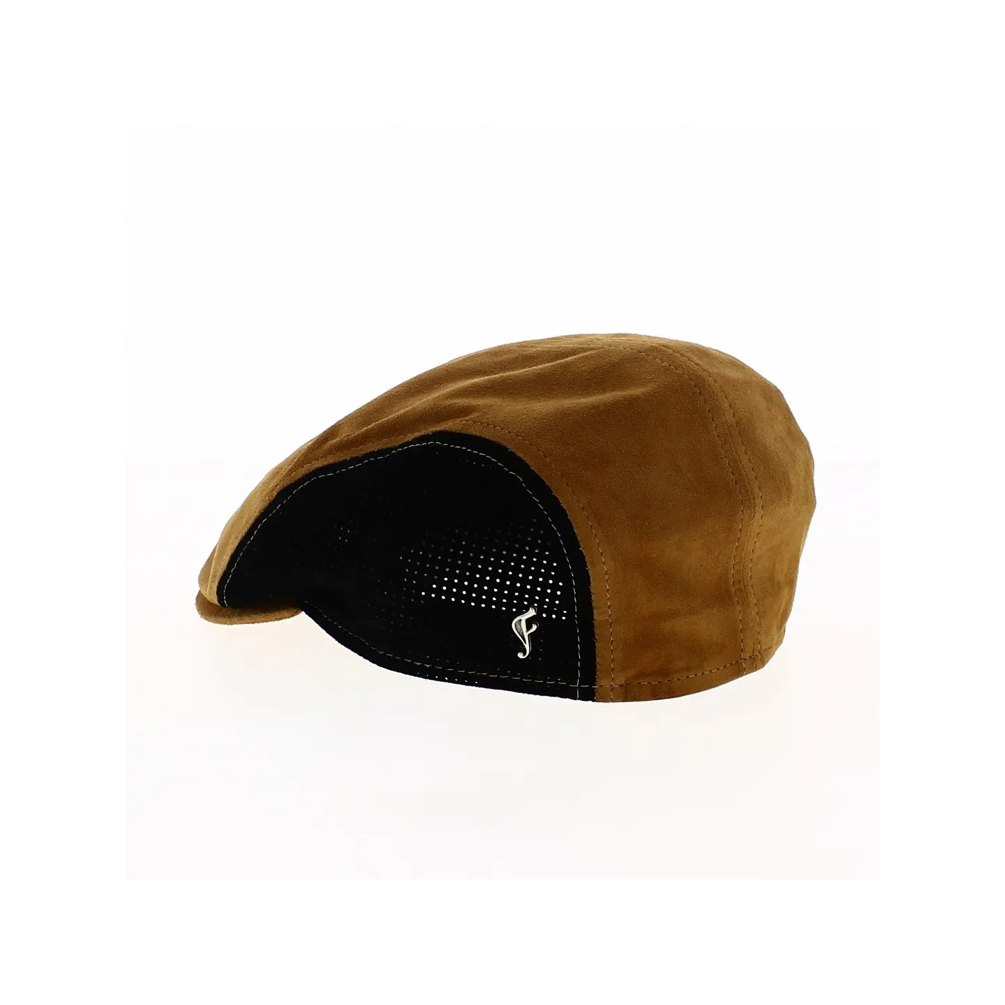 Casquette Plate Lino Cuir Marron et Noir - Flechet
