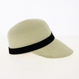 Kicq Large Visor Straw Cap Natural Paper - Traclet