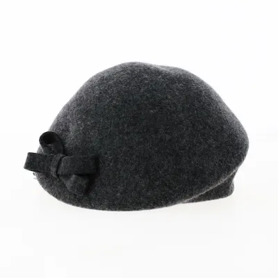 Charcoal Grey Wool Shaped Beret- Traclet