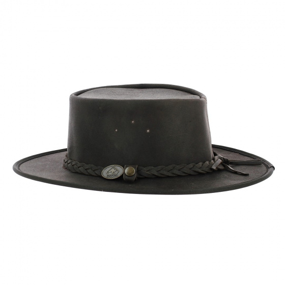 Brown Kangaroo Leather Hat - Saddler Scippis - Traclet