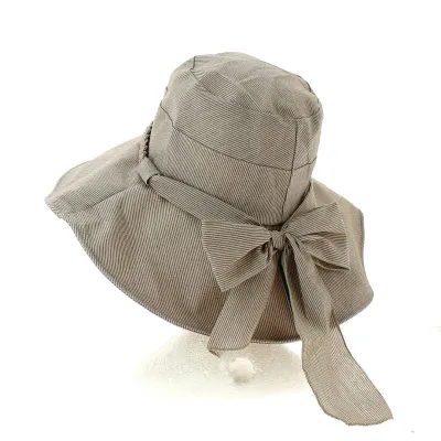 Capeline à Rayures Berty Coton & Viscose Beige - Traclet