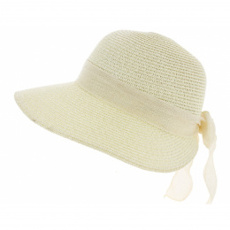 Aswan Straw Visor Cap White Paper - Traclet