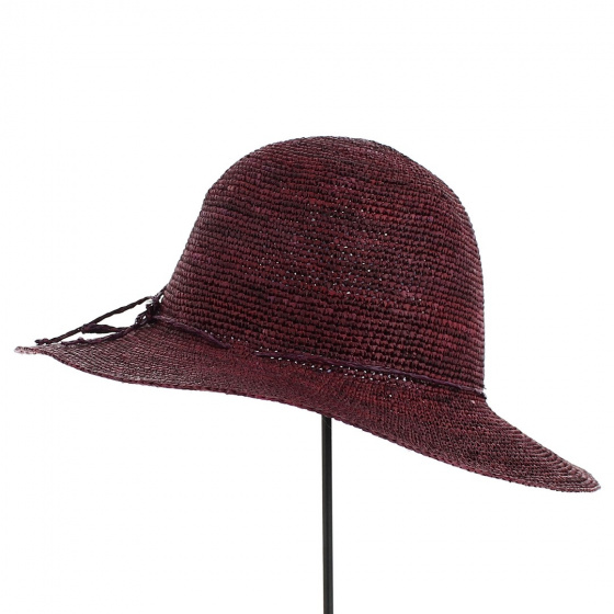 Capeline Elyne Straw Raphia Bordeaux - Traclet
