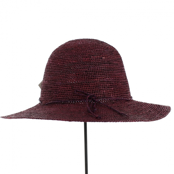 Capeline Elyne Straw Raphia Bordeaux - Traclet