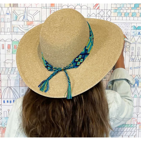 Real X Gesche Green and Blue Hat UPF 50+