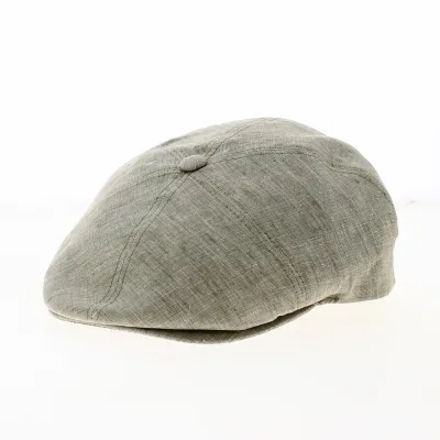 Flat Cap Oxford Linen Beige - Traclet