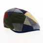Flat Cap Daffy Patchwork Linen Multicolored - Traclet