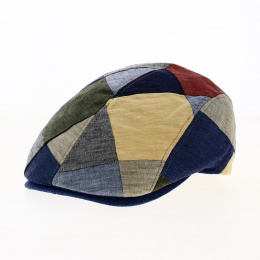 Flat Cap Daffy Patchwork Linen Multicolored - Traclet