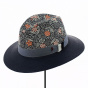 Boby Traveller Hat Navy Blue Straw & Cotton Floral - Alfonso d'Este