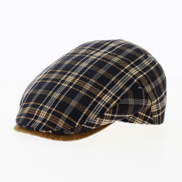 Orange Cotton Stripe Lino Flat Cap - Alfonso d'Este