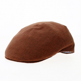 Leon Linen Flat Cap with Rusty Chevrons - Alfonso d'Este