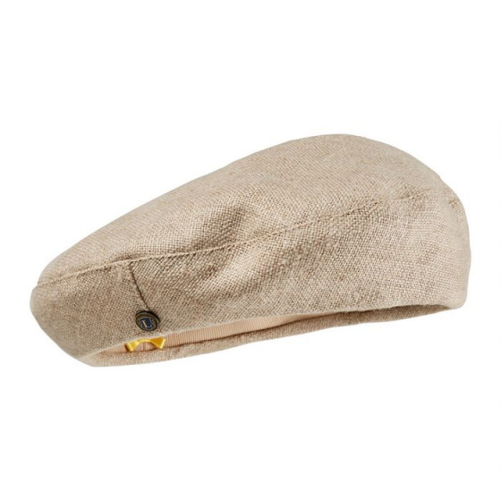 Basque Summer Beret Arriu Linen Beige - Laulhère