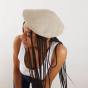 Basque Beret Summer Arriu Linen Beige - Laulhère
