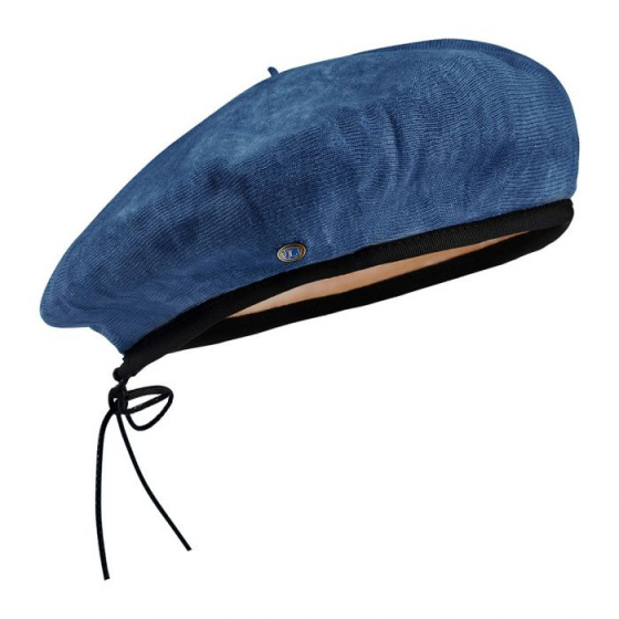 Senecio Summer Basque Beret Blue Linen - Laulhère