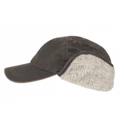 Casquette Cache-Oreilles Trick Coton Huilé Marron - Hatland