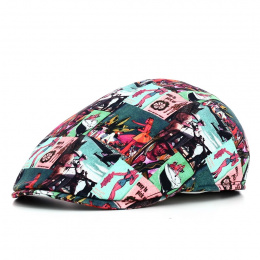 Nicolo Cotton Multicolored Flat Cap - Traclet