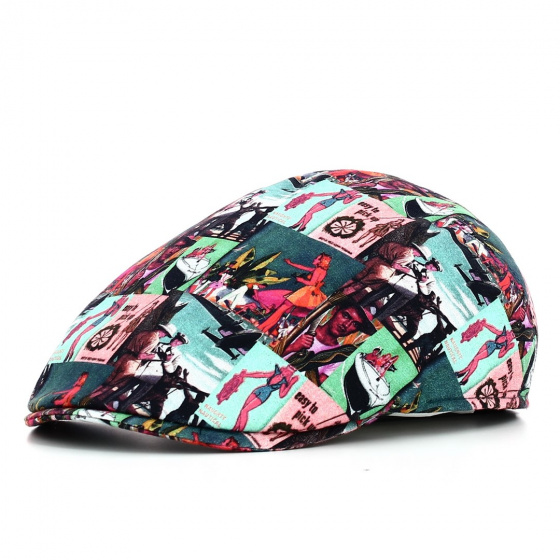 Nicolo Cotton Multicolored Flat Cap - Traclet