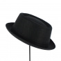 Porkpie Nino Black Linen Hat - Traclet