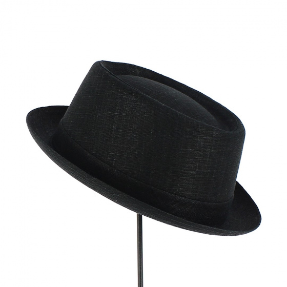 Chapeau Porkpie Nino Lin Noir - Traclet Chapeau Porkpie Nino Lin Noir - Traclet
