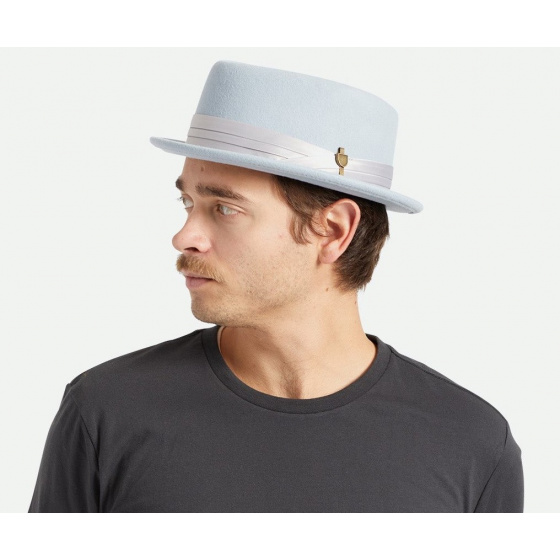 Chapeau Porkpie Stout Bleu Ciel - Brixton