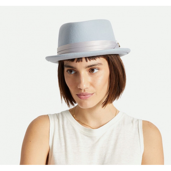 Chapeau Porkpie Stout Bleu Ciel - Brixton