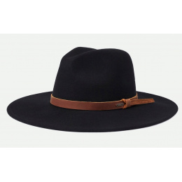 Fedora Field Proper Wool Felt Hat Black - Brixton