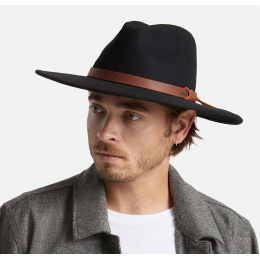 Fedora Field Proper Wool Felt Hat Black - Brixton