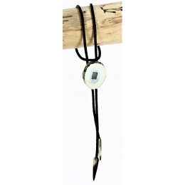 Bolo Tie - Deer & Fossil Amber 16 - Traclet