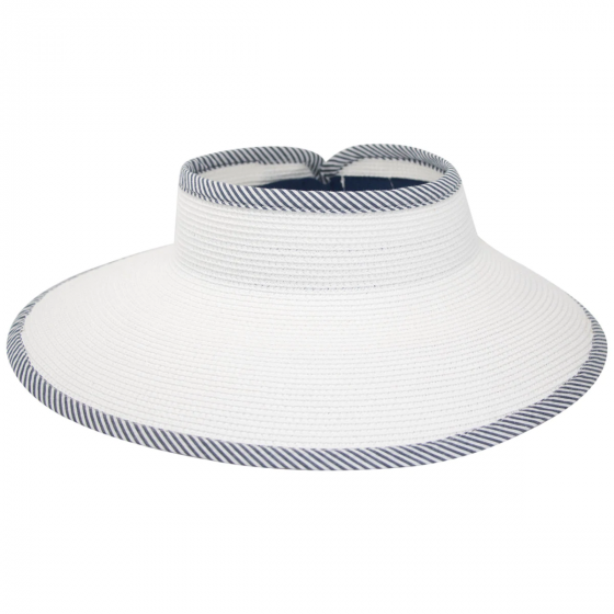 Sassari Straw Visor Cap UPF50+ White Paper - Traclet