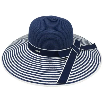 Marsella Straw Paper Capeline Navy Blue UPF 50+ - Traclet
