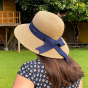 Amalfi Straw Sun Protection Hat Marine Paper - Traclet