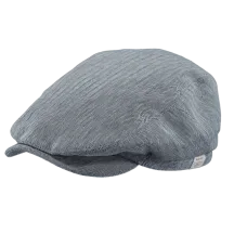 Bunga Cotton Flat Cap Blue Herringbone - Barts