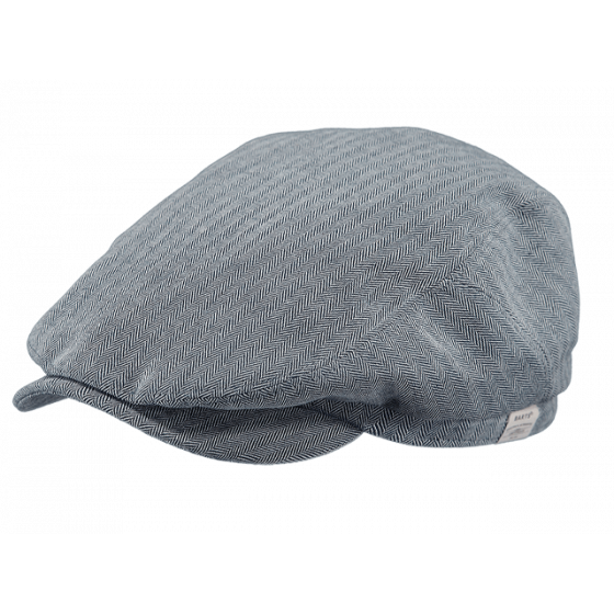 Bunga Cotton Flat Cap Blue Herringbone - Barts
