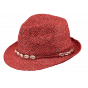 Red Paper Straw Trilby Hat Amurat - Barts