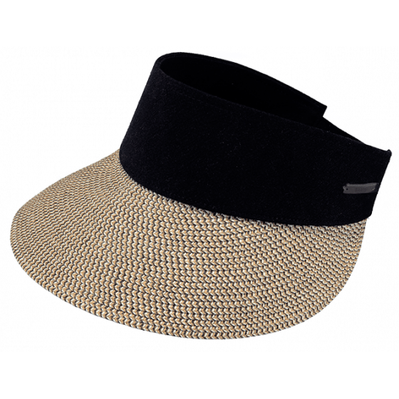 Black & Beige Vesder Linen Visor - Barts