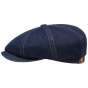 Stetson Hatteras Meto Blue Cotton Denim Flat Cap