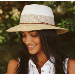 Tina Raffia Straw Fedora Hat UPF50+ - House of Ord