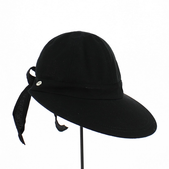 Camila Large Visor Cap Black - Traclet