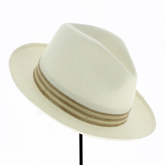 Chapeau Fedora Alusi Panama Blanc - Traclet Chapeau Fedora Alusi Panama Blanc - Traclet