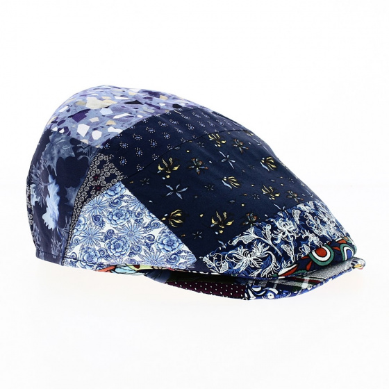 Casquette Plate Capri Patchwork Bleu Marine - Traclet Casquette Plate Capri Patchwork Bleu Marine - Traclet