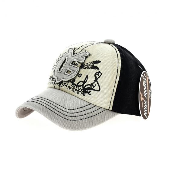 Baseball Cap Sunshine Vintage Cotton Tricolor Grey - Aussie Apparel Baseball Cap Sunshine Vintage Cotton Tricolor Grey - Aussie Apparel