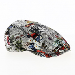 Marco Cotton Grey Multicolored Hawaiian Cap - Flechet