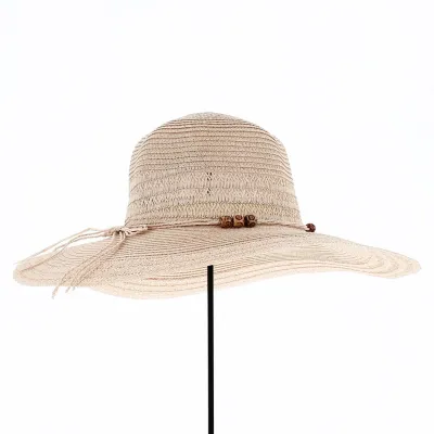Capeline Safia Paille Papier Rose - Traclet