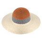 Marseillan Orange & Natural Paper Straw Wide-Brimmed Hat - Traclet