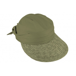 Lolita Straw & Cotton Olive Visor Cap - Traclet