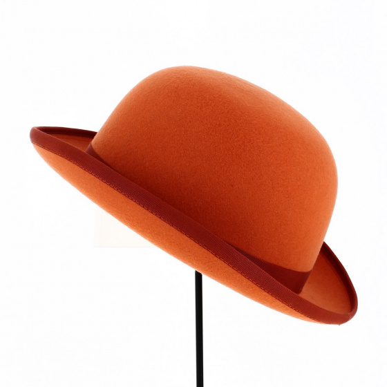 Chapeau Melon Alico Feutre Laine Orange - Traclet