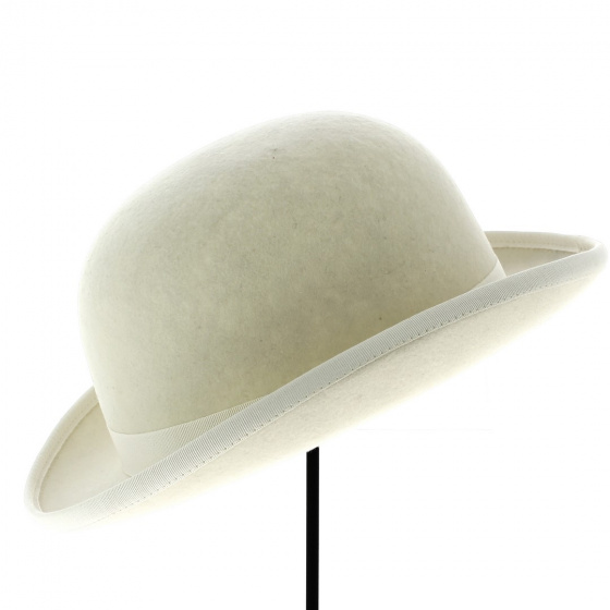 Chapeau Melon Alico Feutre Laine Blanc Cassé - Traclet