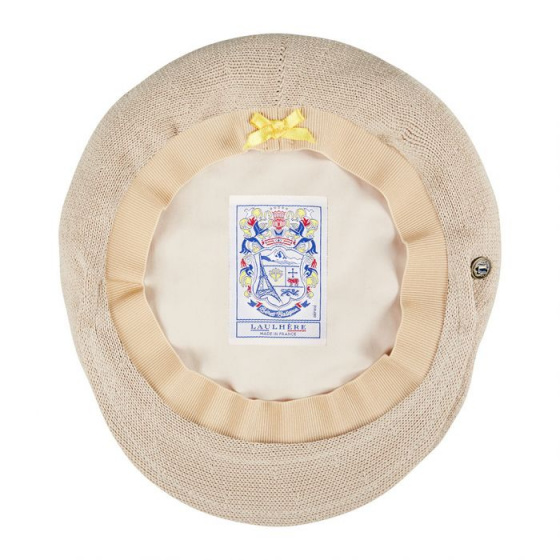 Basque Summer Beret Serra Cotton Beige - Laulhère Basque Summer Beret Serra Cotton Beige - Laulhère